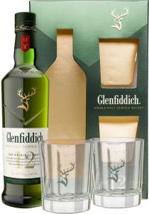 Glenfiddich Single Malt Scotch Whisky 12YO 40% 700 ml + 2 x sklo