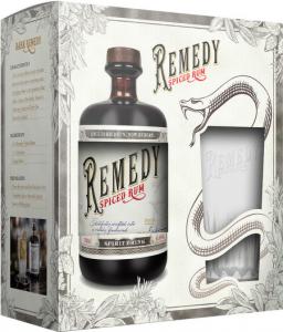 Remedy Spiced flavored Caribbean rum 41,5% 0,7l + sklo