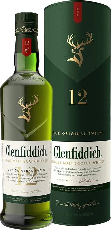 Glenfiddich Single Malt Scotch Whisky 12YO 40% tuba 0,7l