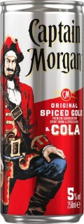 Captain Morgan Spiced Gold & Cola 5% 250ml plech